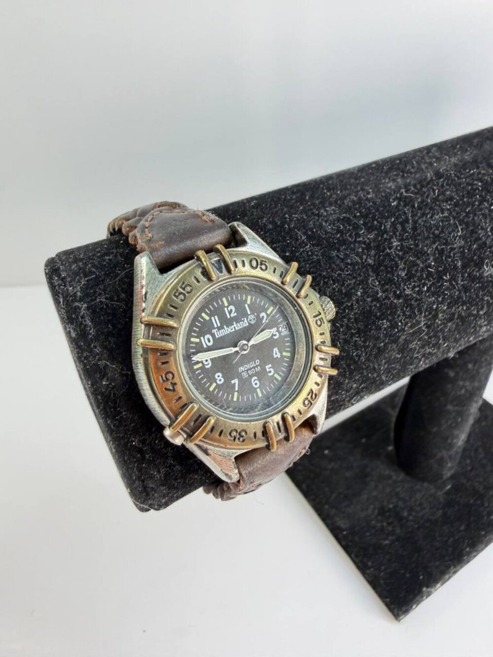 Vintage Timberland Indiglo Date Watch – Braided Leather Strap